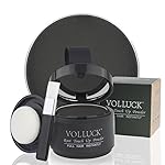 VOLLUCK Root Touch up Powder, Instant Hairline Powder for Thinning Areas and Gray Hair Coverage, Natural and Non-greasy Root Cover up for Women and Men (Black, 0.14 Ounce)