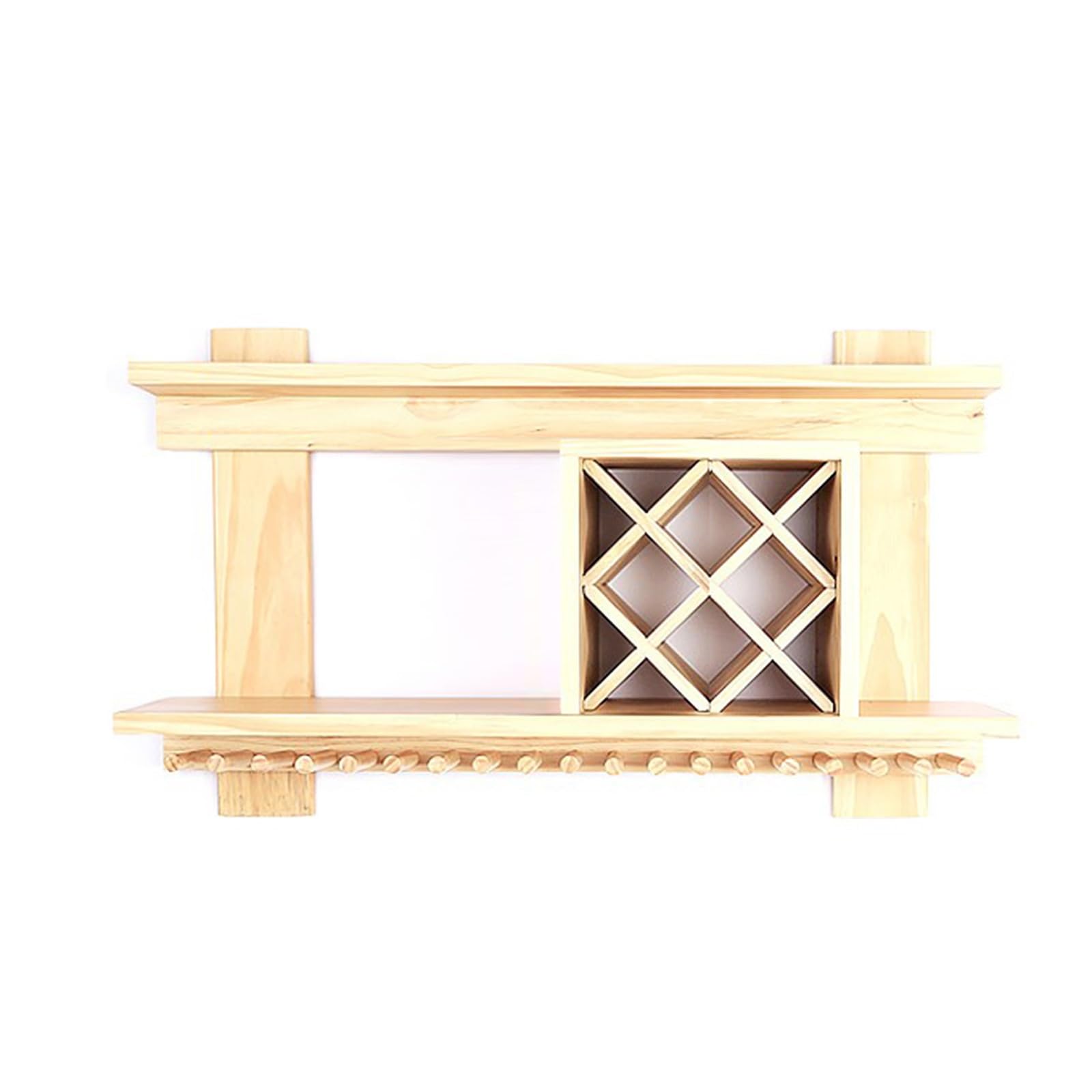 Étagère murale rustique en bois bouteilles alcool et accessoire déco cuisine