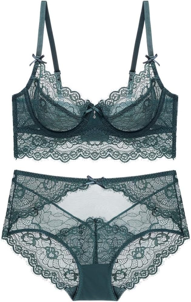 Underwear Set With -thin Lace, Oversized, Large Chest, Anti Sagging, And Pull-up Bra