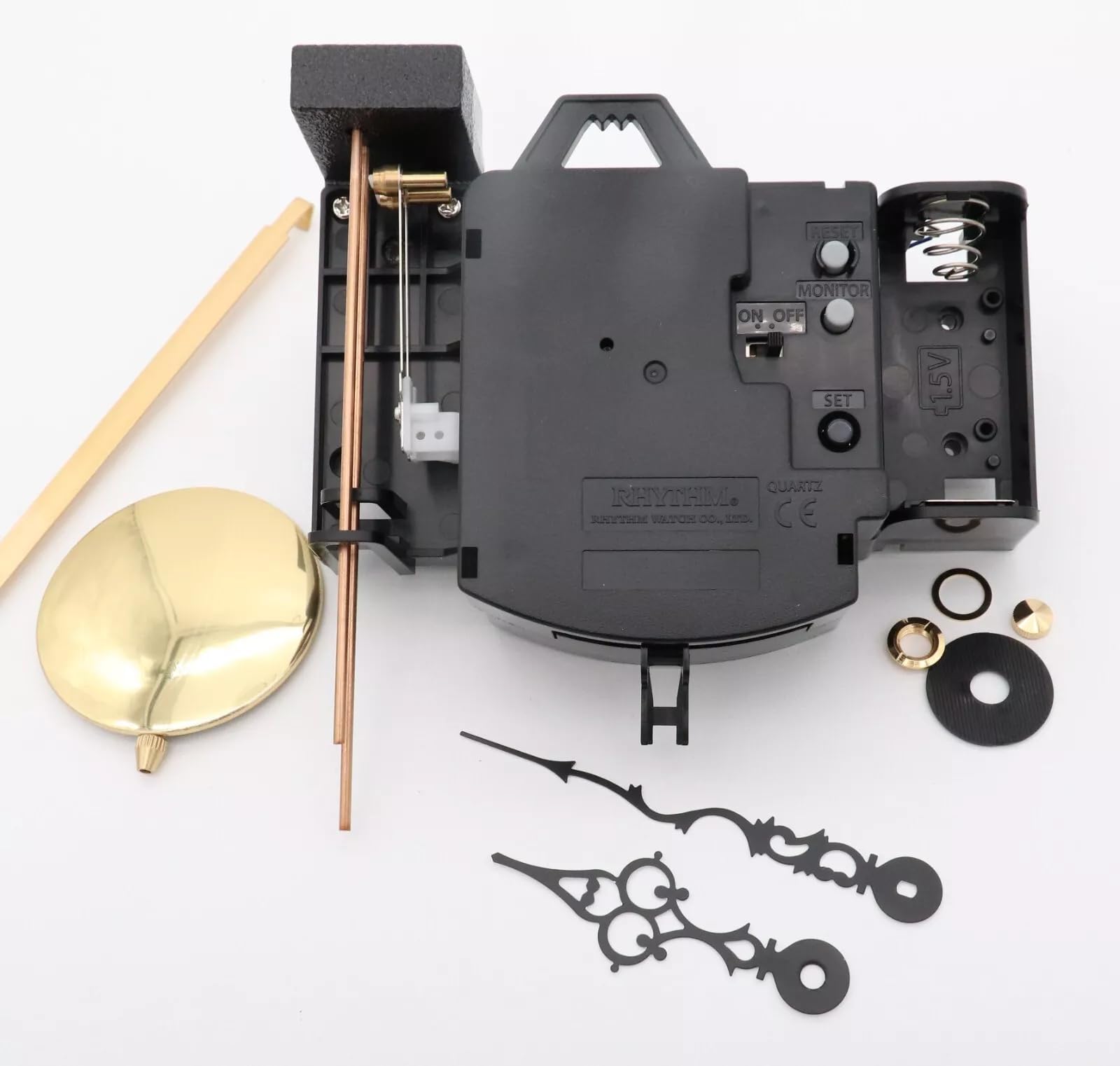 Quartz Pendulum Clock Movement Kit with Bim Bam Strike, Chime Rods