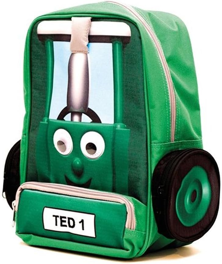 Tractor TedDark Green Rucksack/Backpack with Adjustable Shoulder Straps for Kids