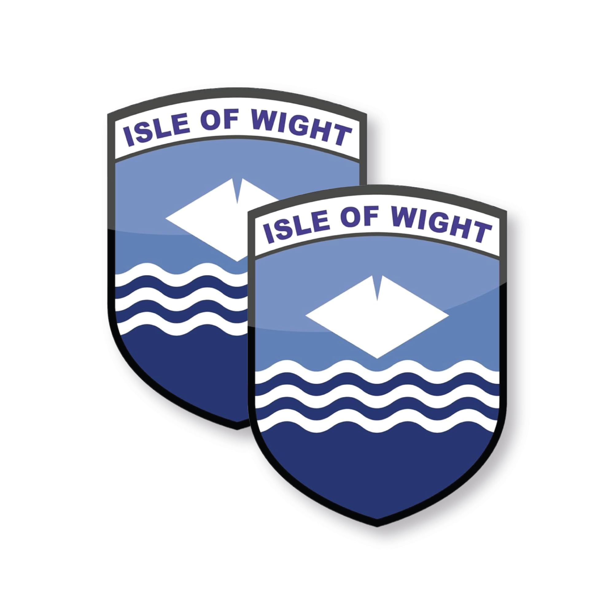 Stika.co Isle Of Wight Set Of 2 County Flag Signs - Self-Adhesive Vinyl Stickers - Car, Van, Truck Bumper Sign - United Kingdom County Flags