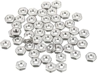 uxcell Hex Nuts, 2#-56 Fine Thread Hexagon Nut, Stainless Steel 304, Pack of 50