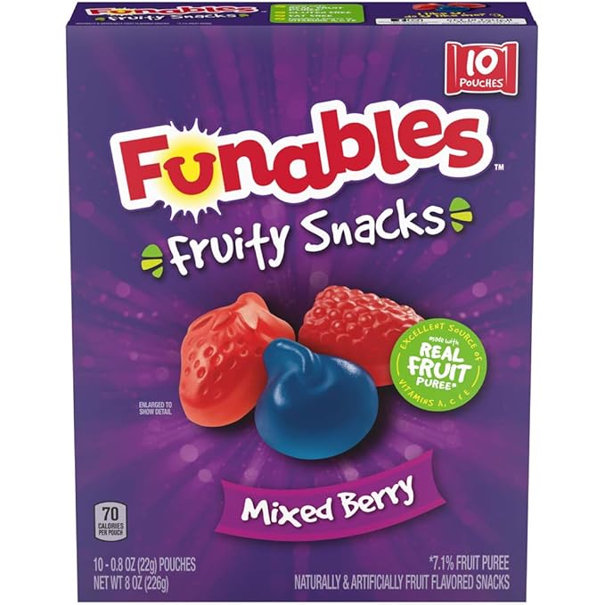 Funables Fruity Snacks, Mixed Berry Fruit Flavored Snacks