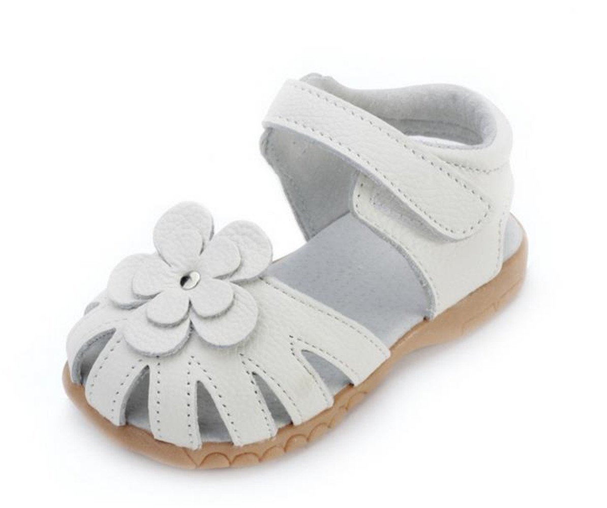 AileeseToddler Baby Little Kid Girl Genuine Leather Soft Closed Toe Fashion Beach Sandals Summer Shoes