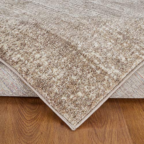 Antep Rugs Florida Collection Distressed Modern Abstract Polypropylene Indoor Area Rug (Light Beige, 5' X 7') #TOP3