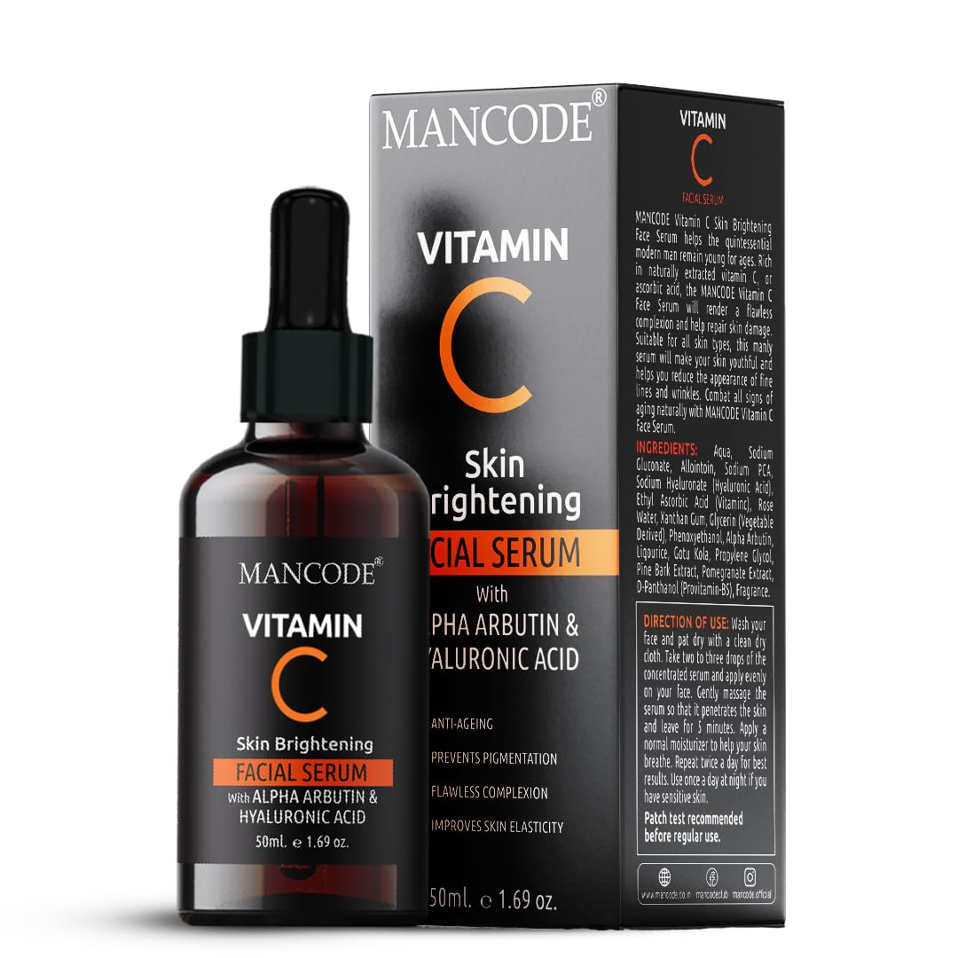 MAN CODE Vitamin C Facial Serum For Anti Aging And Wrinkle Remover With Vitamin E & Hyaluronic Acid (50 Ml)