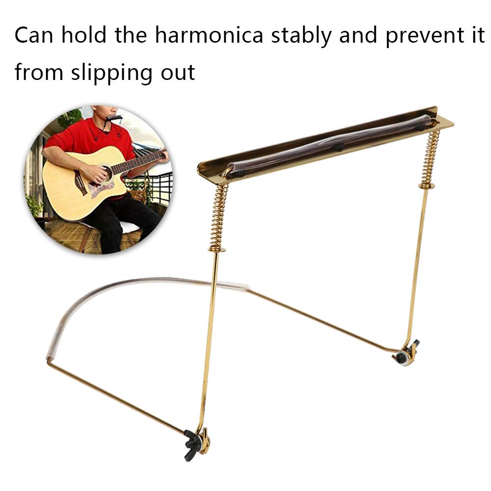 Supporto per armonica, supporto per armonica a bocca Supporto per armonica per per collo per a 24 fori(Oro) accessori da gioco Accessori Per Prestazioni