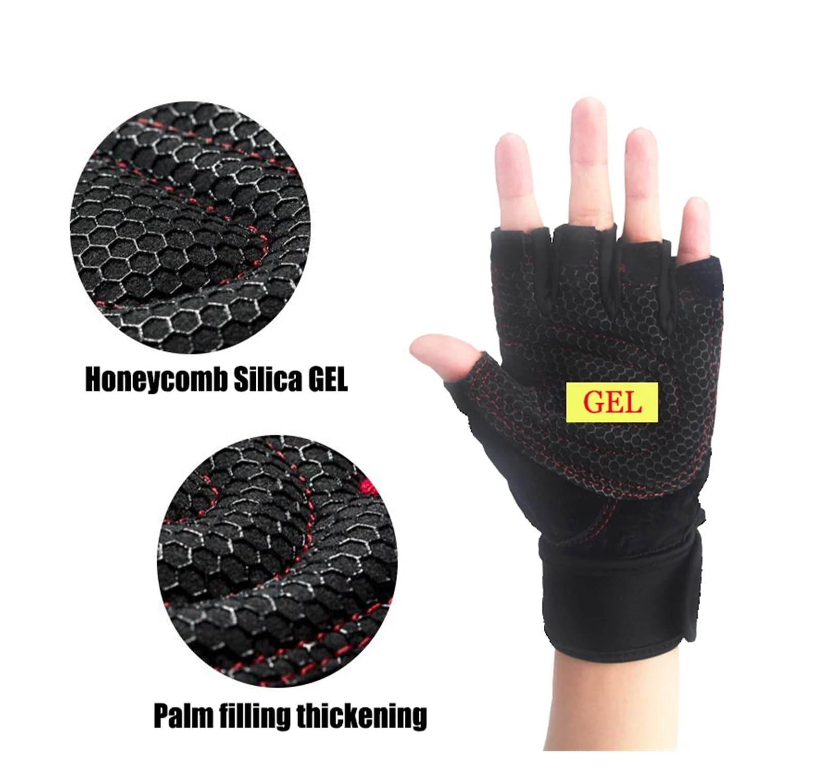 Guanti per Sollevamento Pesi, Guanti Palestra Uomo e Donna, Guanti da Fitness Traspiranti da Allenamento, Guanti Calisthenics, Guanti Bici, Accessori Palestra Antiscivolo per Bodybuilding (M
