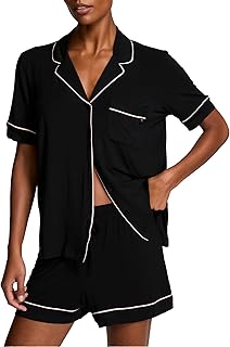 Victoria's Secret Modal Pajama Set, Short Sleeve Button Down Shirt and Shorts, Sleepwear for Women (XS-XXL)