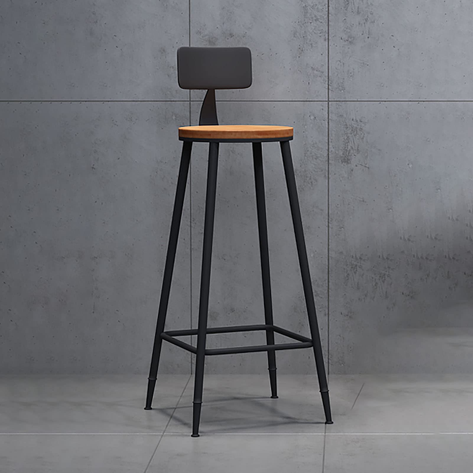 Amazon｜スイベルカウンター高さスツール、ミッドバック木製脚付き