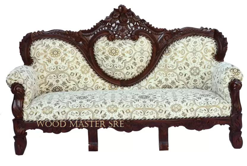 Image of Luxury Wooden Teakwwood Five Seater Sofa Set for Living Room (Honey Brown) Solid Wood Outdoor Chair 5 Seater Sofa | (8)