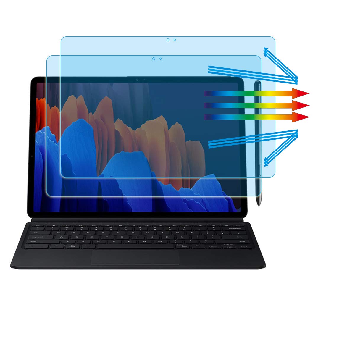 YINOVEEN 2 Pack Anti Blue Light (HD) Screen Protector for 11 inch Samsung Galaxy Tab S8 2022 (SM-X700/X706) Galaxy Tab S7 2020 (SM-T870/T875/T878) Tablet, Anti Glare, Anti Fingerprint