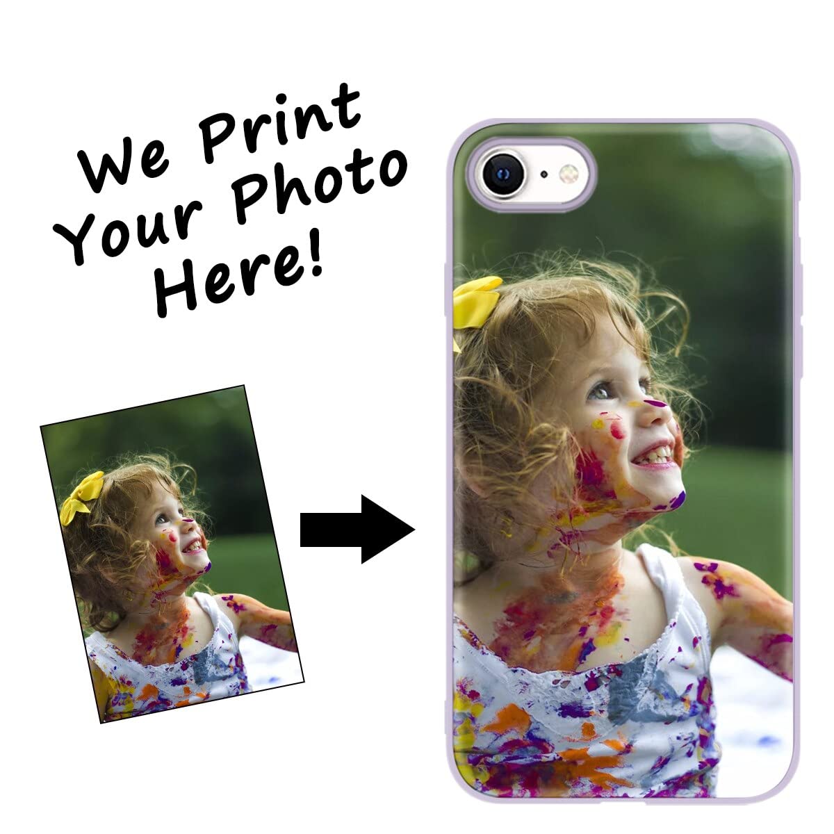Yoedge Cover Personalizzata per Apple iPhone 8/7 / SE 2022 / SE 2020 4,7 Personalizzato con Foto Immagine Testi Disegni Custodia Personalizzabile Album Personalizzabili Nero Case per iPhone SE 3