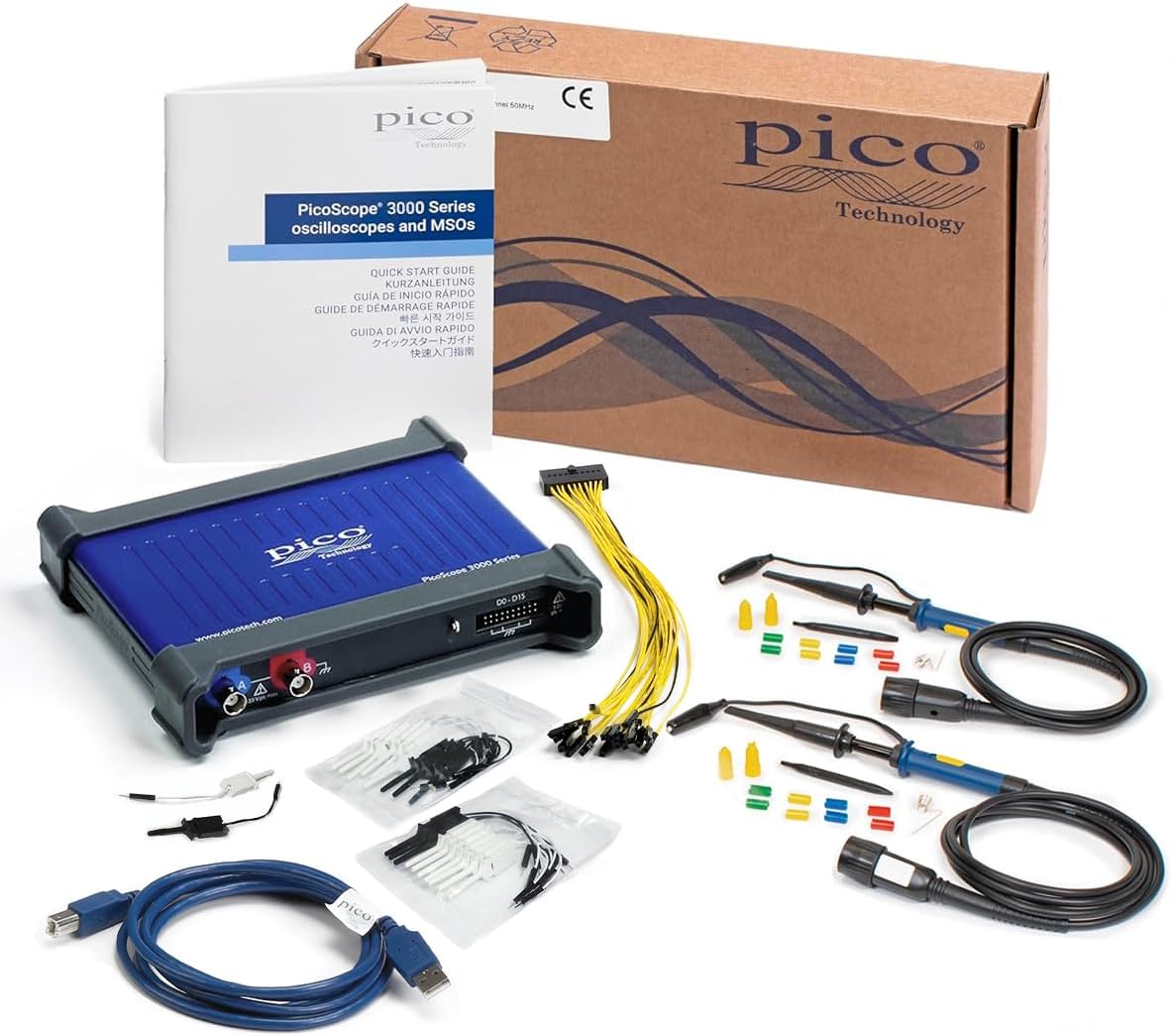 PicoScope 3205D MSO 2 + 16 Channel 100 MHz 256 MS USB Digital Handheld PC Oscilloscope Kit with probes, PS7 Software