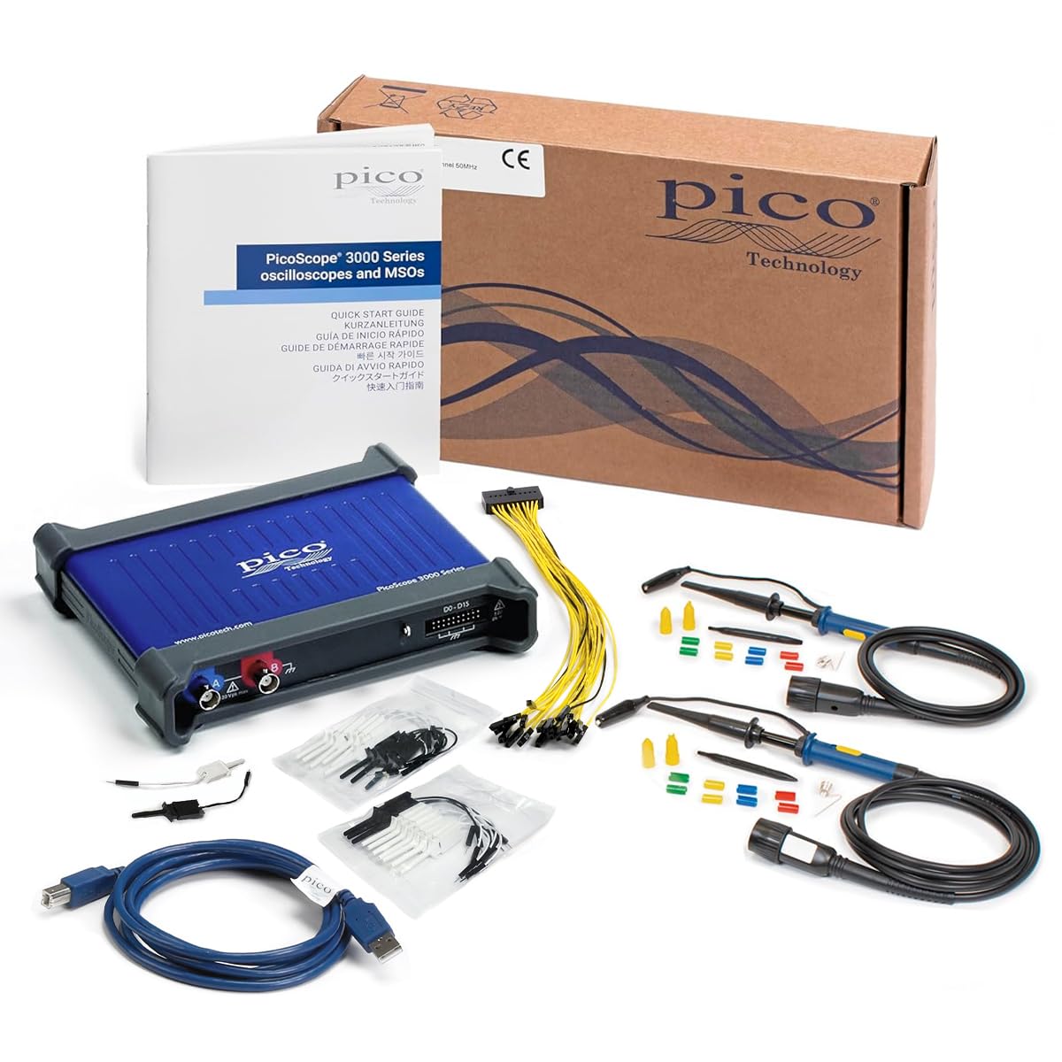 PicoScope 3205D MSO 2 + 16 Channel 100 MHz 256 MS USB Digital Handheld PC Oscilloscope Kit with probes, PS7 Software