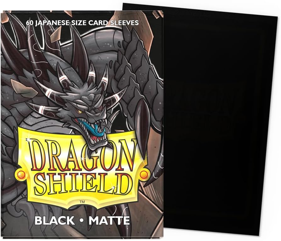 Dragon Shield | Japanese Size Card Matte Sleeves | 60 CT - Smooth & Tough Premium TCG Sleeves - Compatible with Yu-Gi-Oh, Naruto, Cardfight & Vanguard | Black