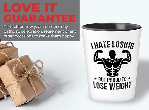 Miniatura 6 de Bubble Hugs Vaso de chupito de fitness de 1.5 oz  Odio perder  Deporte Ejercicio saludable Peso corporal Grupo Club Power Fuerte Gimnasio Culturista