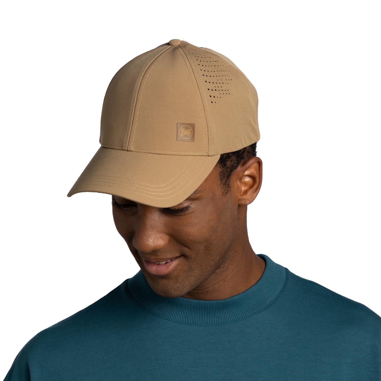 Buff Summit Cap mit UPF 50, Belüftung, elastischem Sitz und feuchtigkeitsableitendem Schweißband für Outdoor-Komfort.