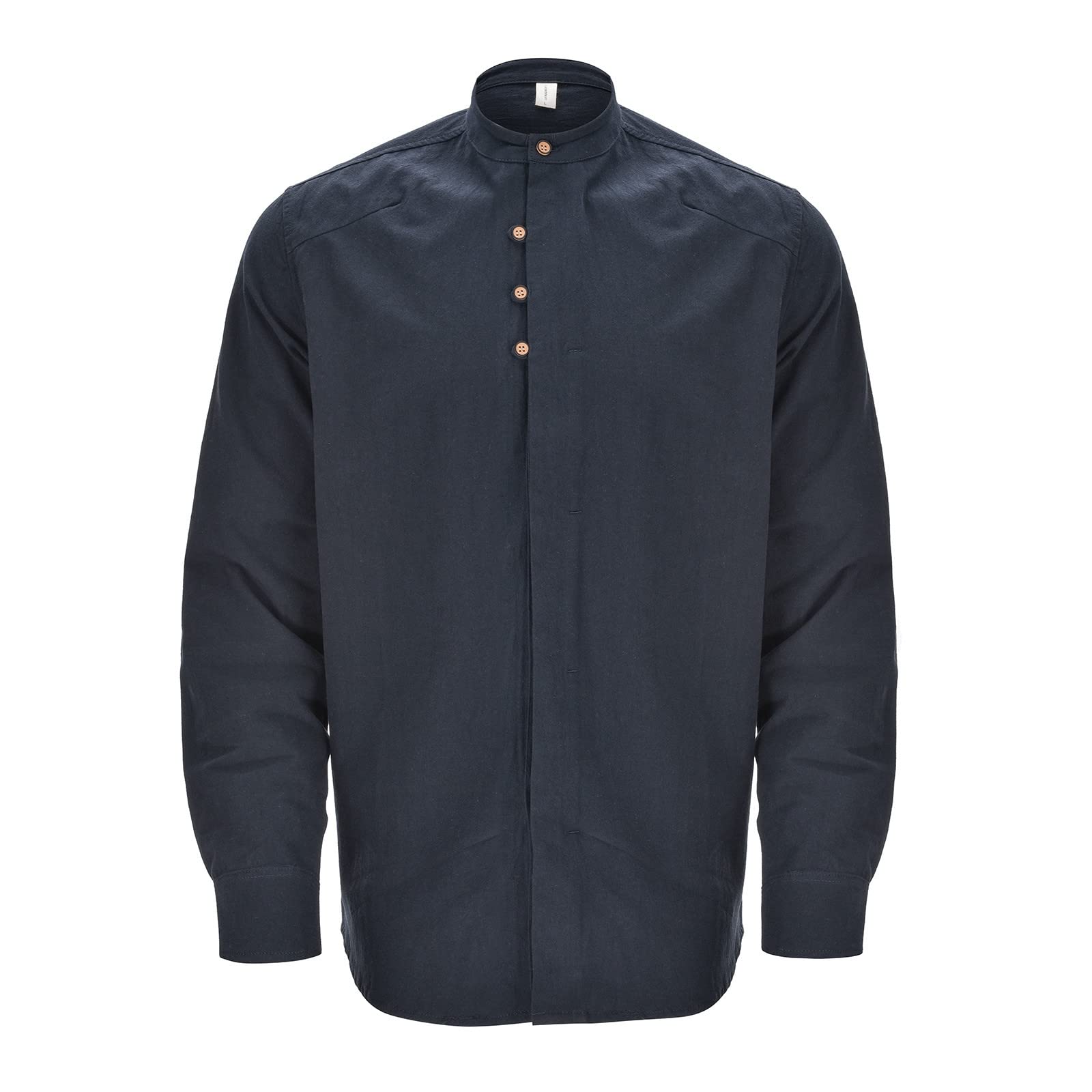 Camice Lino Uomo, Cotone Estiva Henley Shirts Con Taschino Camicie Lino Lose Fit Camicie Da Spiaggia Casual Con Bottoni Shirts Traspirante Hawaii Camicia Uomo Manica Lunga Per Mare Spiaggia Vacanza