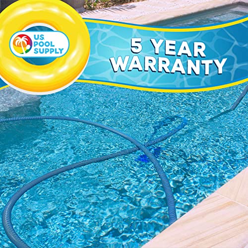 U.s. Pool Supply 1-1/2" X 30 Foot Professional Heavy Duty Spiral Wound Swimming Pool Vacuum Hose With Swivel Cuff #TOP4