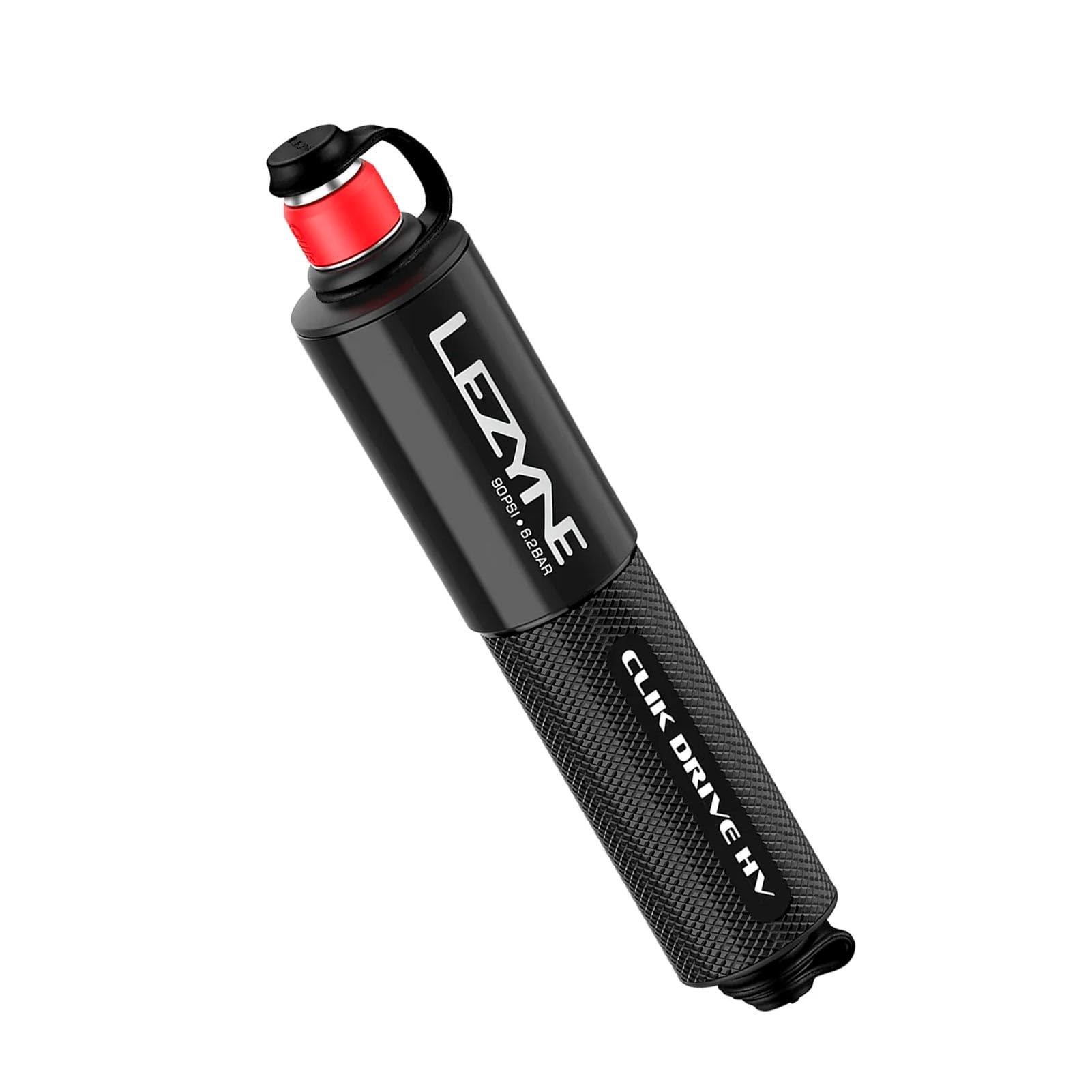 LEZYNE CLIK Drive Pompe manuelle compacte et légère en aluminium usiné CNC pour vélo de route, VTT et vélos de gravier | Tuyau flexible, support de cadre inclus