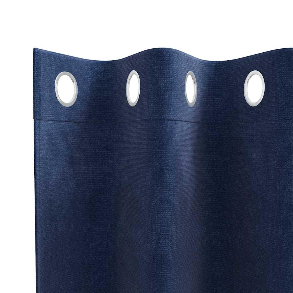 Rideaux occultants 2 pcs Bleu foncé 140 x 175 cm Velours Rideaux Bleu,4107194
