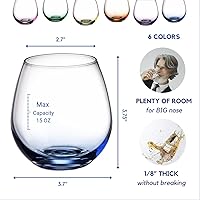 Vista 18 de ColoVie Martini Glasses set of 6,Champagne Flutes set of 6, Stemless, Colored