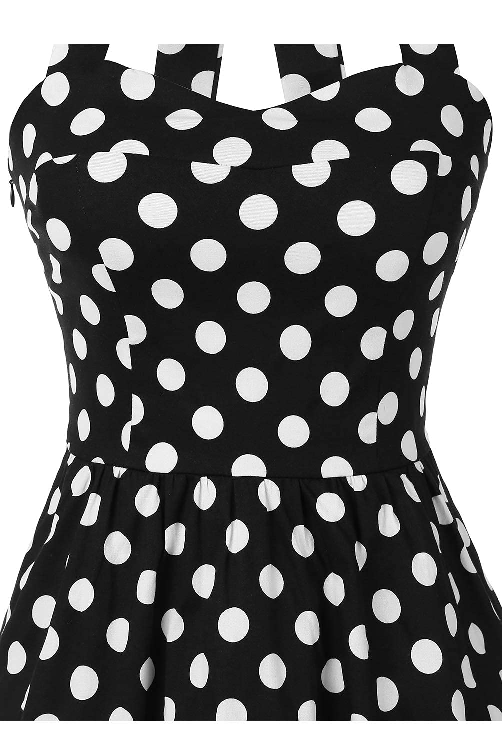 Topdress Women'sVintage Polka Audrey Dress 1950s Halter Retro Cocktail Dress: Small Black Dot