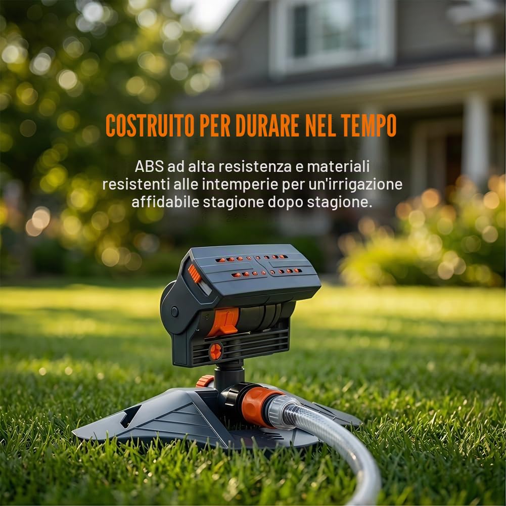 Irrigatore oscillante a 16 ugelli 2026 con timer per irrigazione a doppia zona, mini irrigatori oscillanti turbo per irrigazione da giardino, ampia copertura (B)