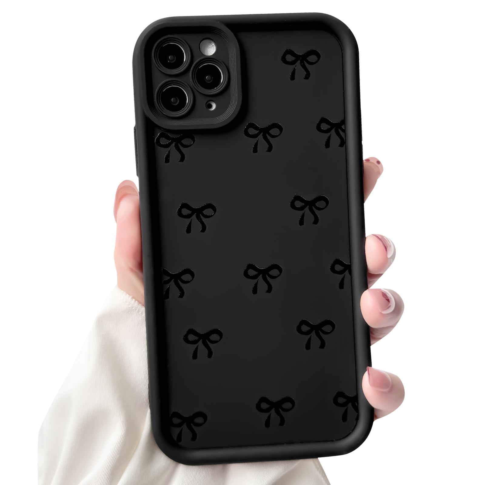 NITITOP Compatible with iPhone 11 Pro Case Cute Stylish Bow Knot Ribbon Design for Women Girls Artistic Bowknot Soft TPU Shockproof Protective Full