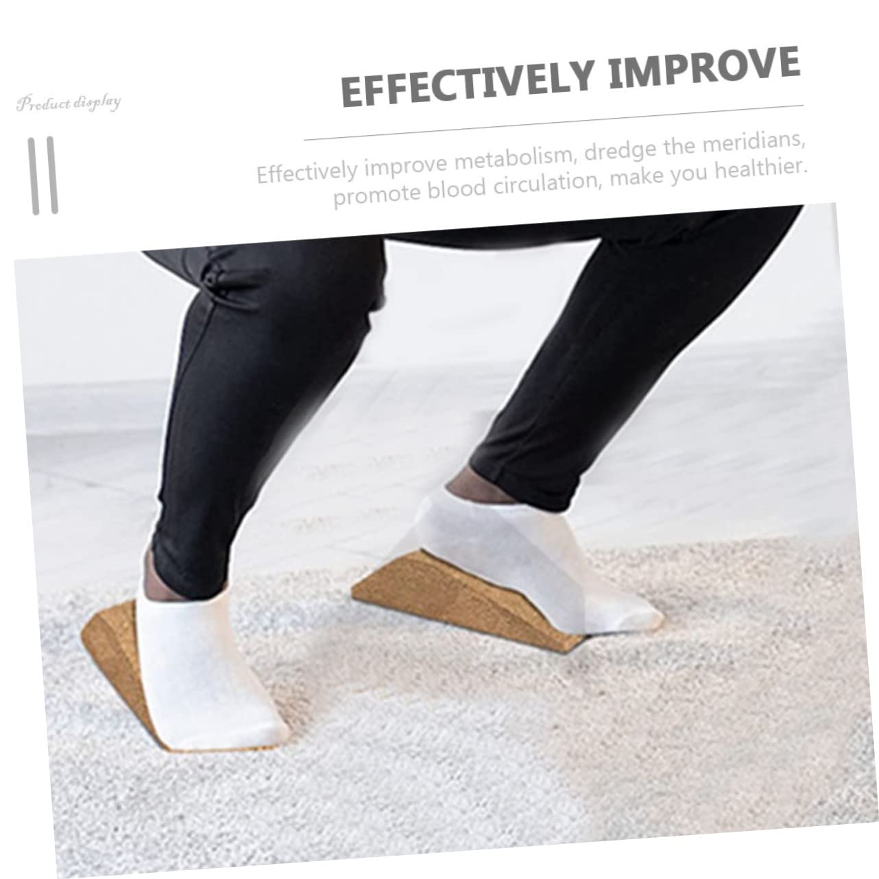 Toyvian Yoga Block Incline Ramp Skid Cork Calf Stretch Board for Home Gym Office Use Height for All Ages Leg Strength and Flexibility Durable Design