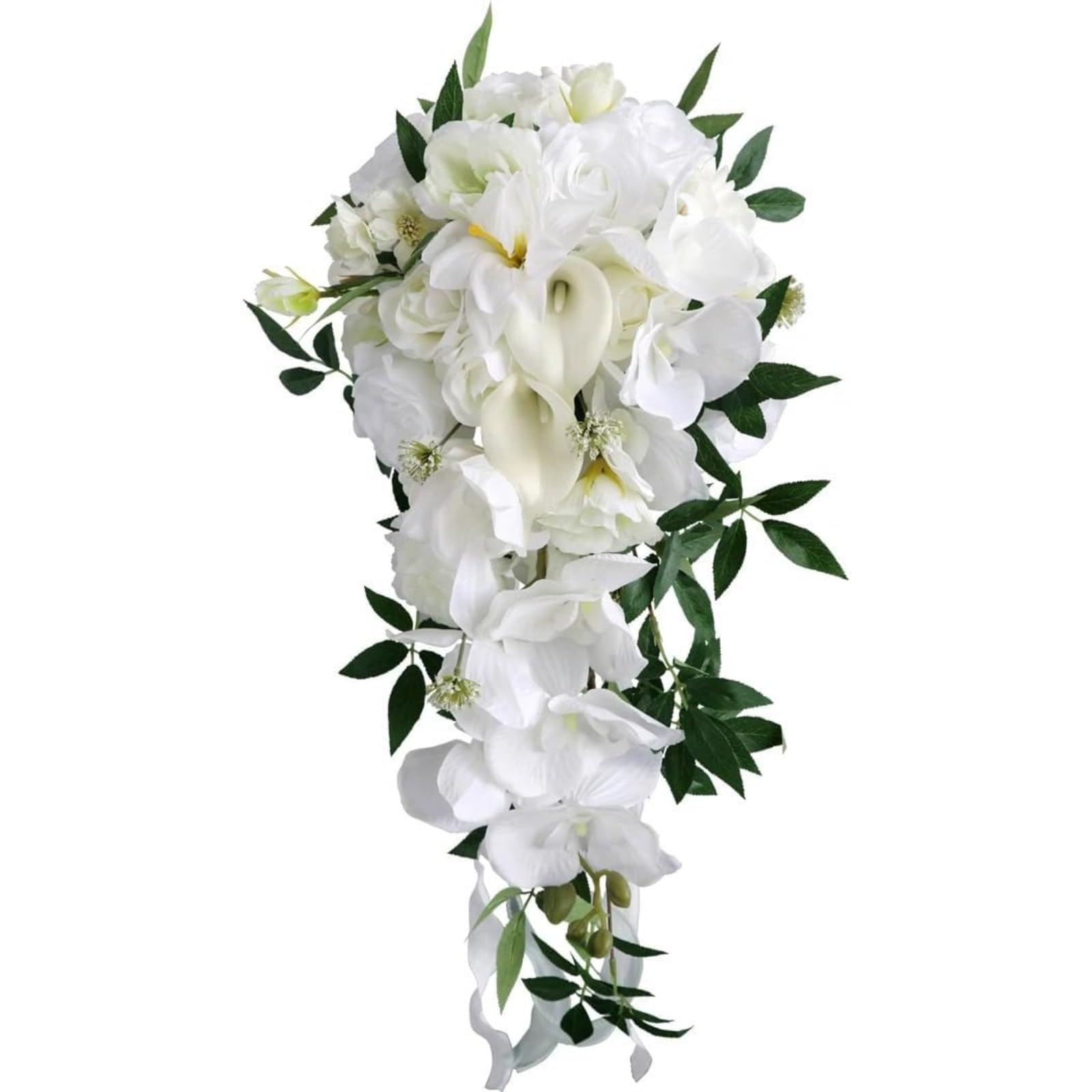 Wasser Tropfen Wasserfall Braut KüNstliche Blumen Bouquet, Eleganter BrautsträUßE Brautstrauss Wasserfall Handgemachte Blumenstrauß FüR Zeremonie Jahrestag Braut Dusche Party