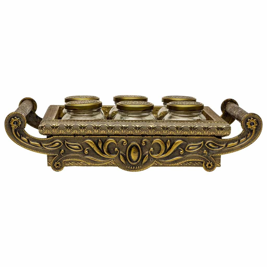 WANDERLUST DECO Bandeja de Metal repujado Color cobre 46x26x7