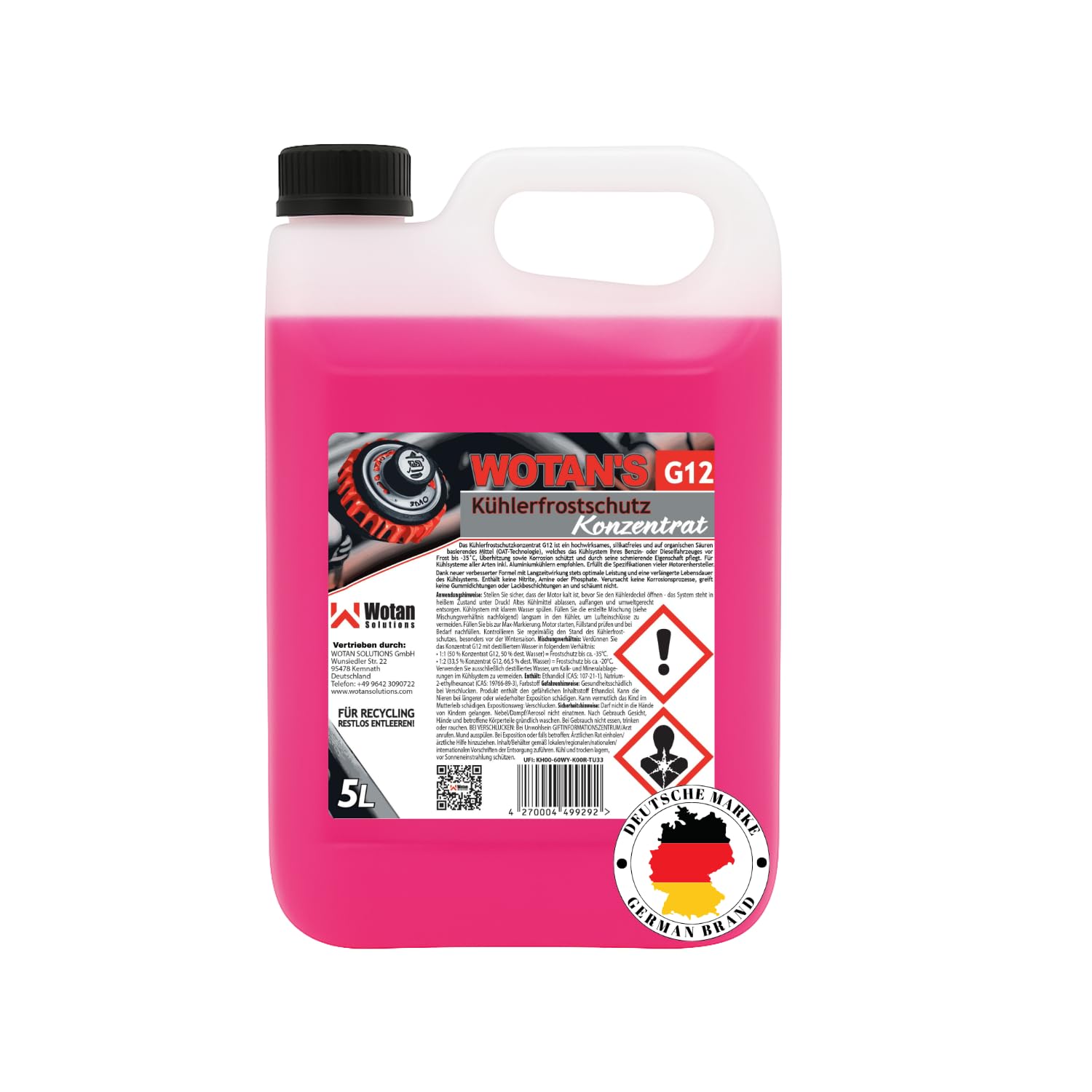 Wotan's 15L Kühlerfrostschutz G12 AF12 KONZENTRAT Kühlmittel (3x5 Liter)