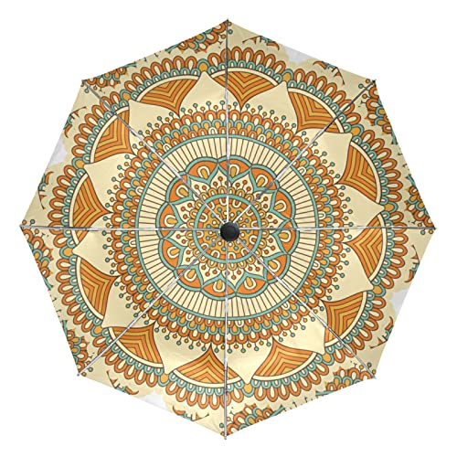 Parapluie art tribal ethnique de haute résistance coupe-vent pliant