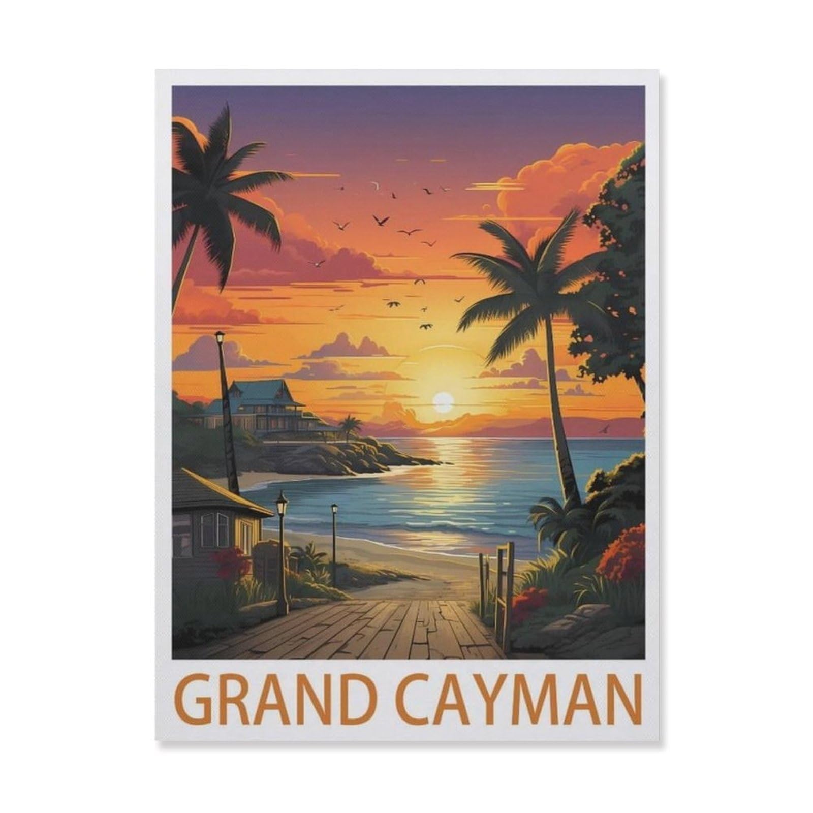 Vintage Metal Tin Sign，Grand Cayman(15x30cm）