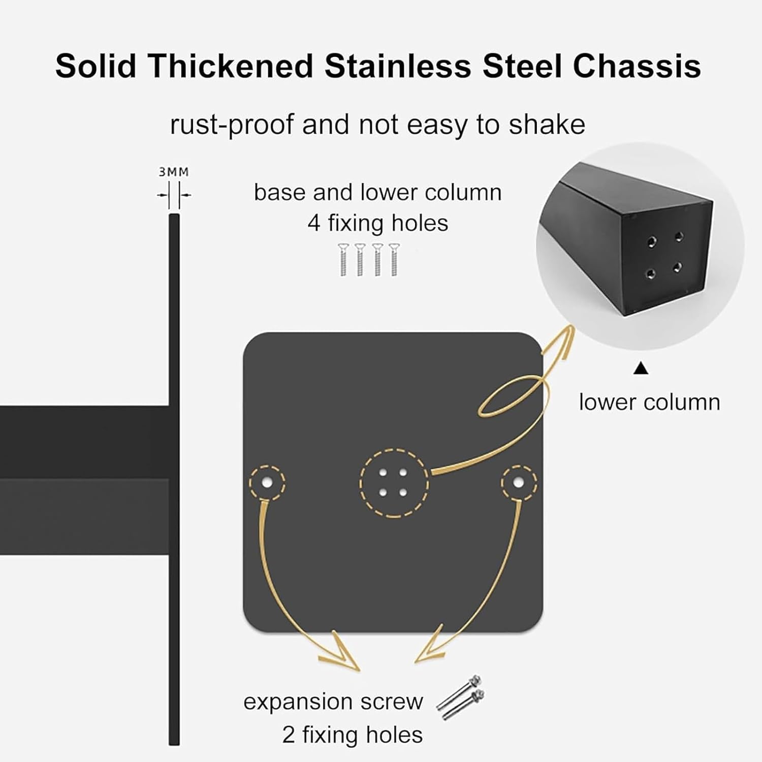 Standing Ashtray, Square Stainless Steel Cigarette Butt Disposal Outdoor, Stainless Steel Vertical Smokers Pole, Outdoor Cigarette Butt Receptacle, for Office/Home(White)