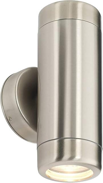 National Lighting Marine Grade Spot Lights - Outdoor Up Down Lights - Stainless Steel IP65 Rated Waterproof Wall Light Spotlights for Coastal Areas - Max 35W Halogen or GU10 LED (Not Included)