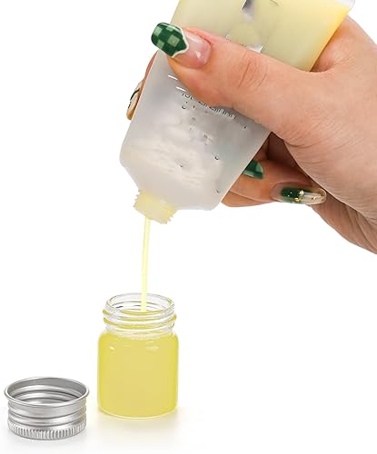 Miniatura 6 de Coloch Paquete de 36 frascos de vidrio vacíos de 0.0 fl oz con tapas de aluminio de 0.5 onzas, tarro de pintura de vidrio, frascos de aceite de