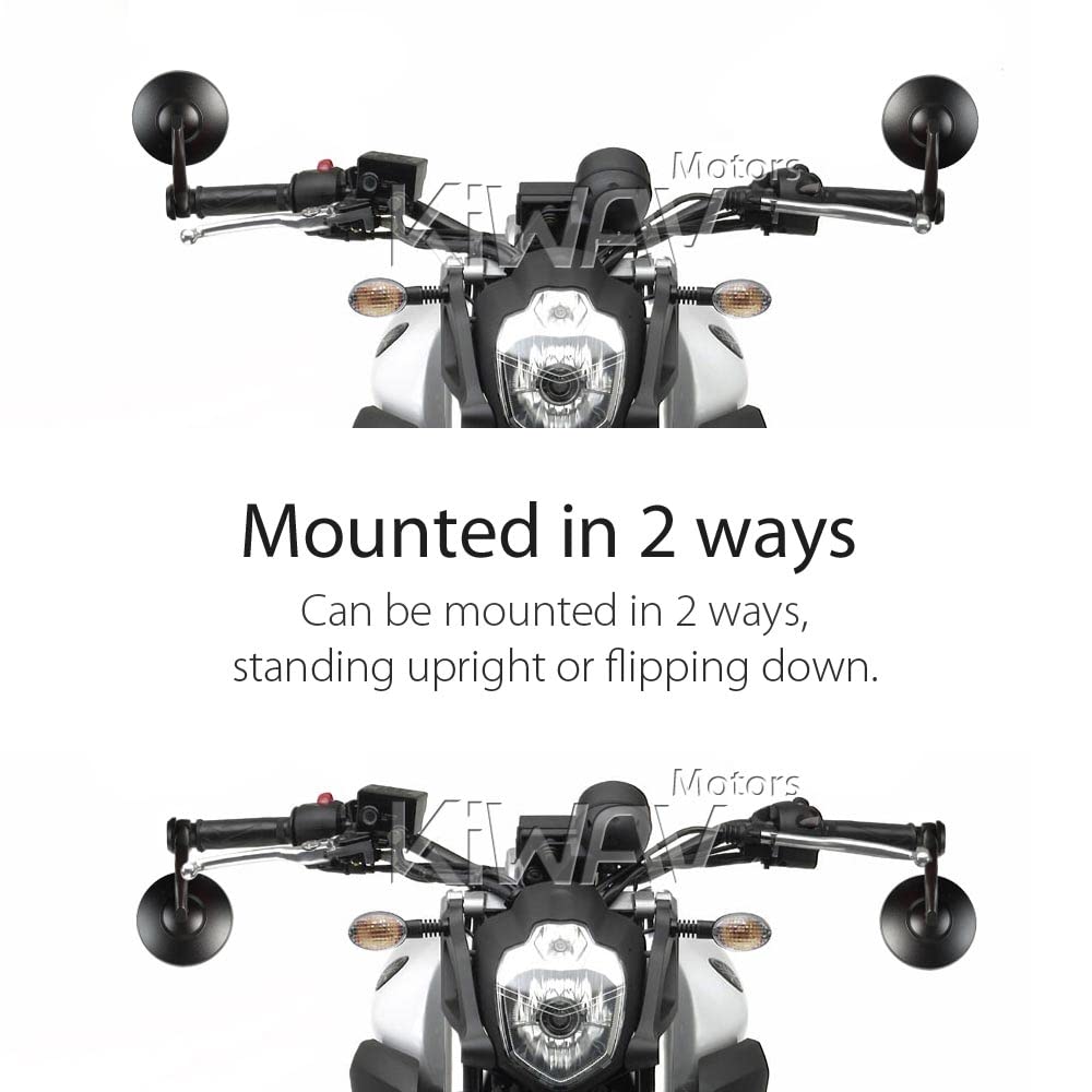 Amazon.co.jp: KiWAV バーエンドミラー ボブ 黒 ヘビーウェイト 16mm