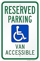 Vista 12 de SmartSign Señal de estacionamiento reservado para furgoneta accesible - Paquete de 2, señal de estacionamiento para discapacitados, 45 x 30 cm, 2 mm