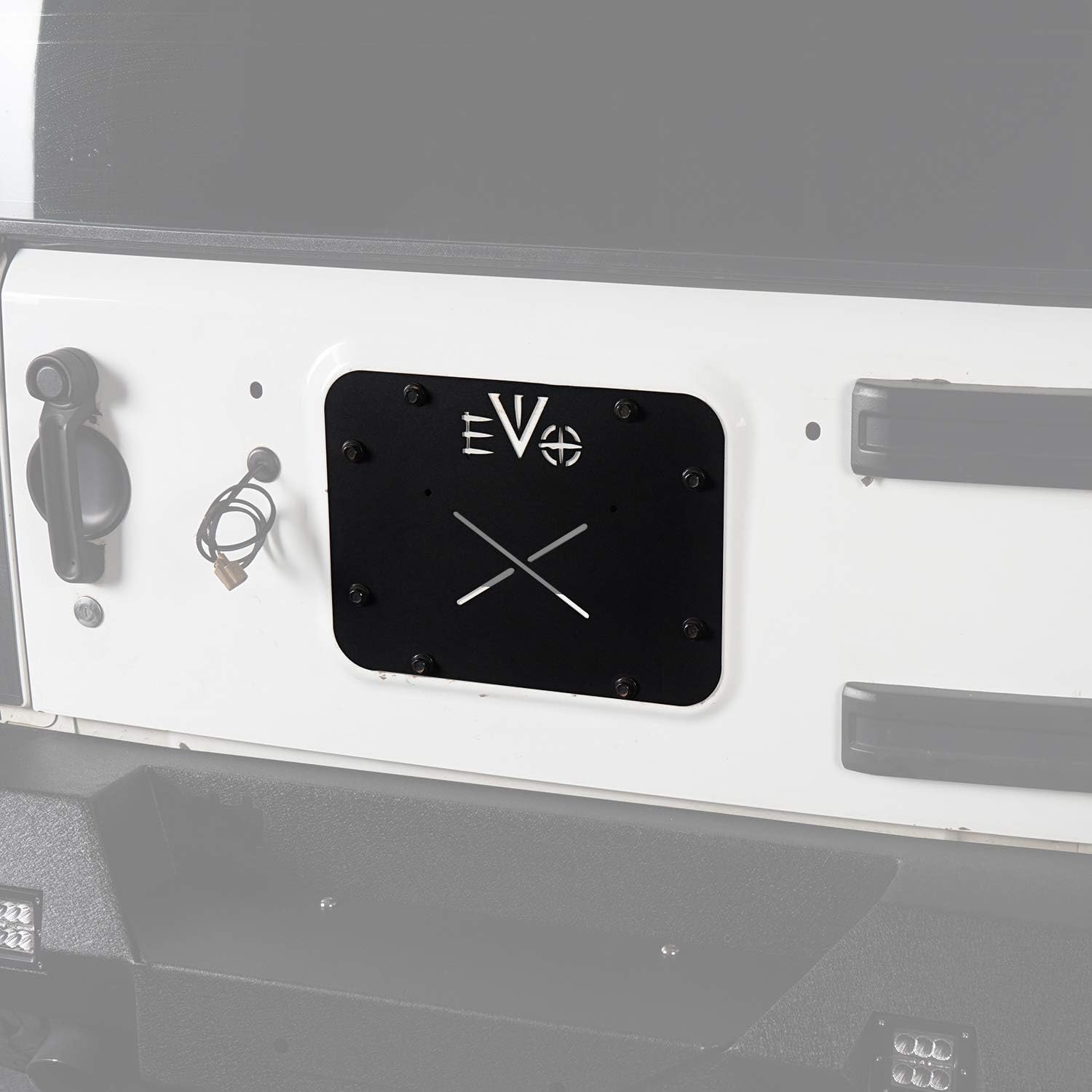Wrangler Spare Tire Delete Plug Steel EVO Tailgate Vent Plate Cover for Jeep Wrangler JK & JKU Unlimited 2007-2018