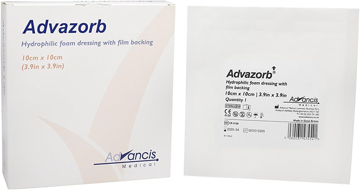 Hydrophilic Foam Square Dressing, 10 x 10 cm