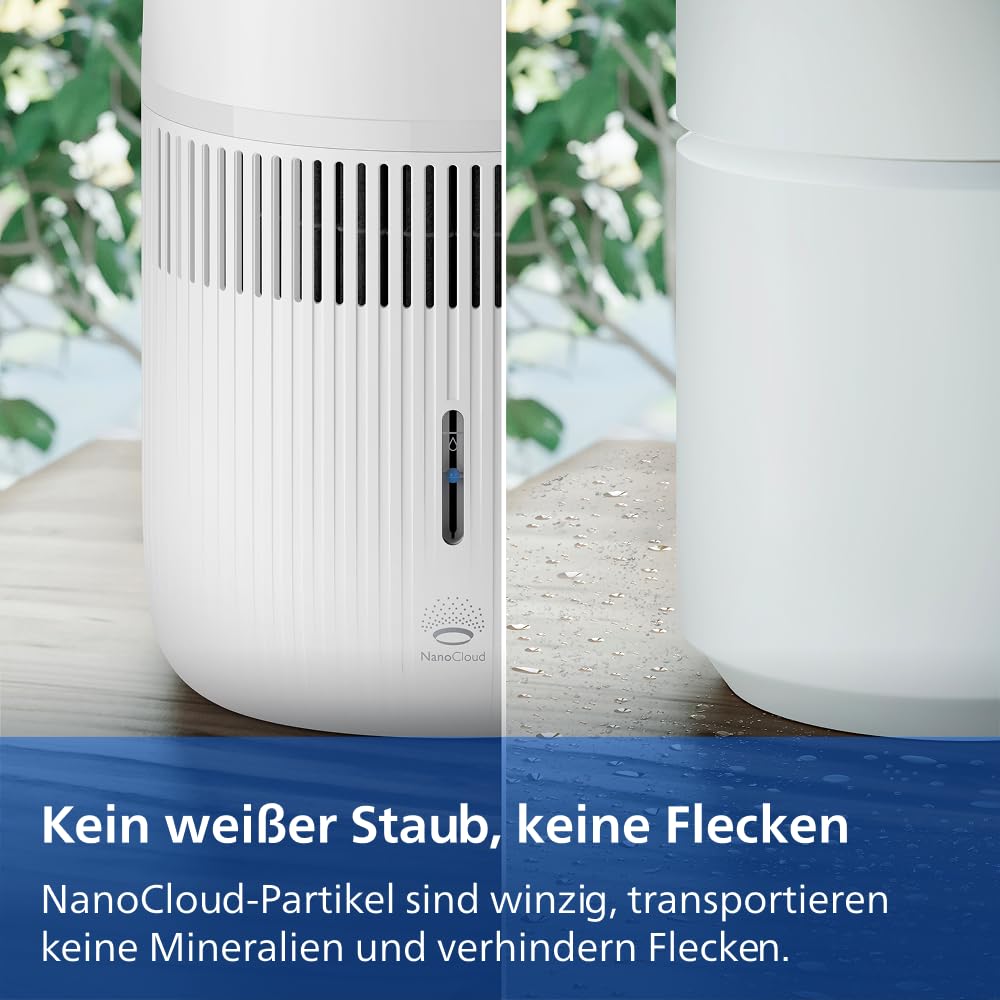 Philips Verdunstungs-Luftbefeuchter Serie 4000, 3,5 L Wassertank, 275 ml/h, bis 41 m², Weiß