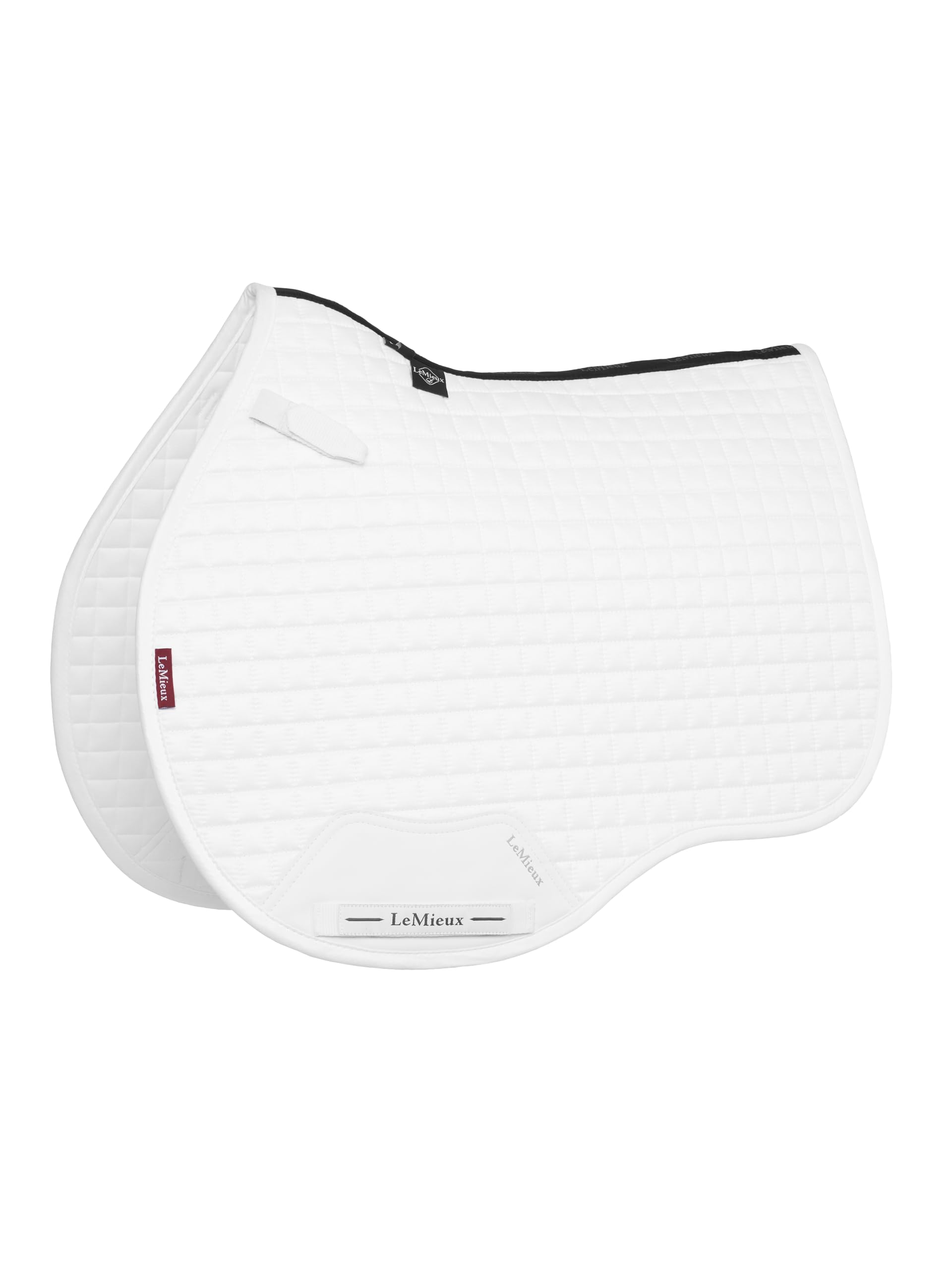 LeMieux Suede GP Square - General Purpose Equestrian Saddle Pad - High Wither - Girth Protection - White - Large