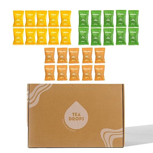 Miniatura 5 de Tea Drops Herbal Trio - Set de regalo  Té de hojas sueltas soluble  helado o caliente  Sin cafeína naturalmente endulzada menta, cúrcuma, jengibre