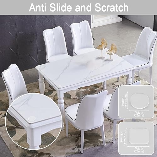 Miniatura 2 de Protector de mesa de vidrio extremadamente suave, antideslizante y arañazos para mesa de cristal, almohadillas de goma no adhesivas transparentes
