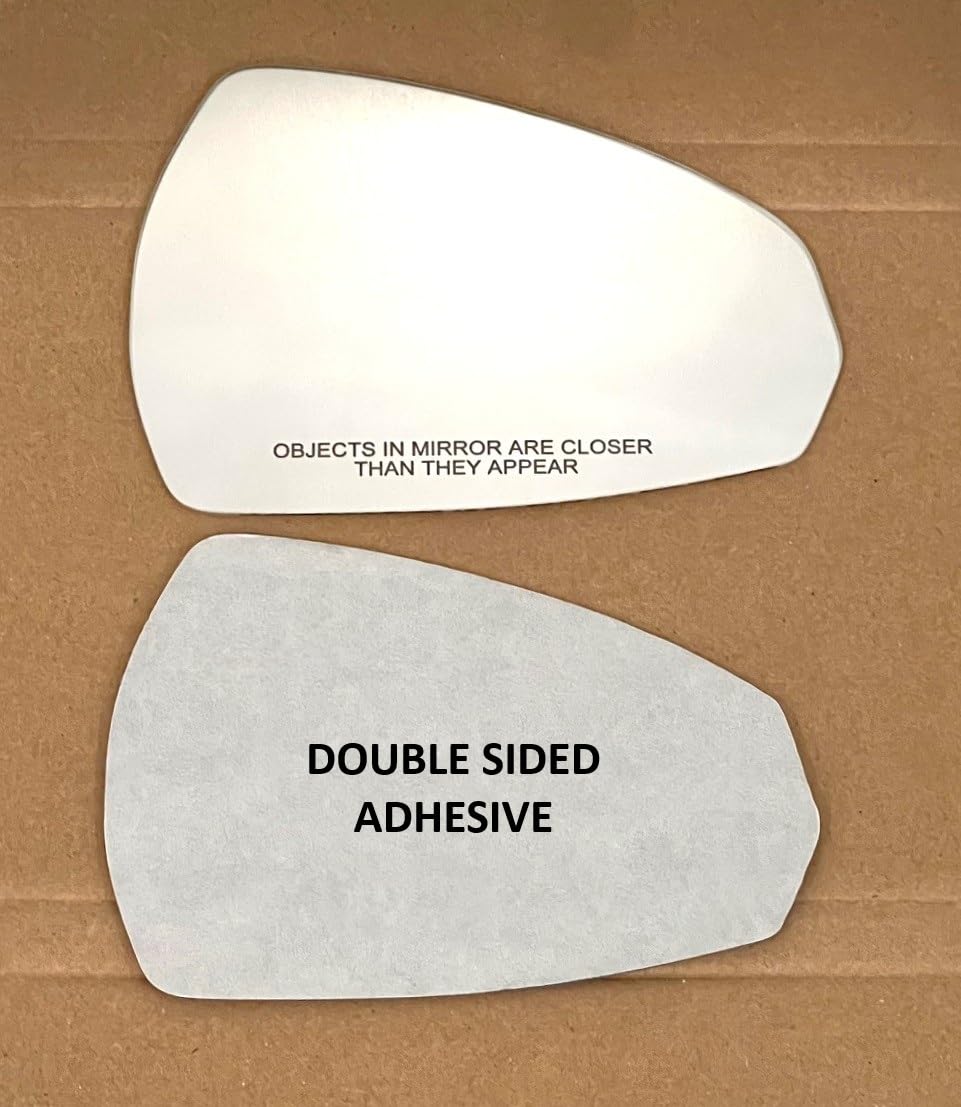 New Convex Replacement Mirror Glass with Full Size Adhesive for 2015-2020 Audi A3 Quattro A3 Sportback e-tron S3 Passenger Side View Passenger RH