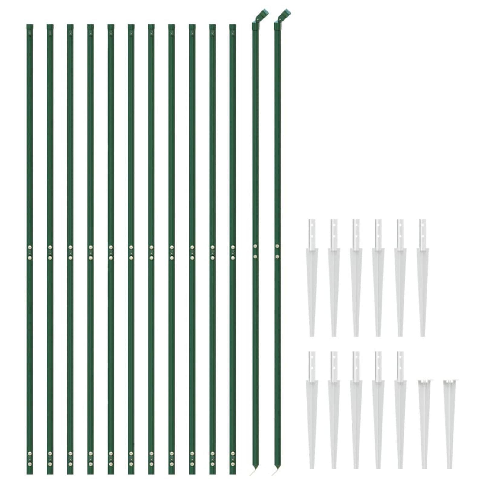 Cerca de Alambre con Pinchos de Anclaje Vallas de Jardin Vallas metalicas Malla Jardin Vallas para Jardin metalicas Exterior Verde 1,8x25 m 153933